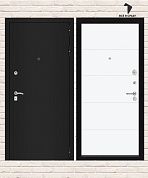 Входная дверь CLASSIC Шагрень черная 13 — Белый софт