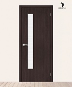 Межкомнатная дверь с экошпоном Браво-9 Wenge Melinga/Wired Glass 12,5