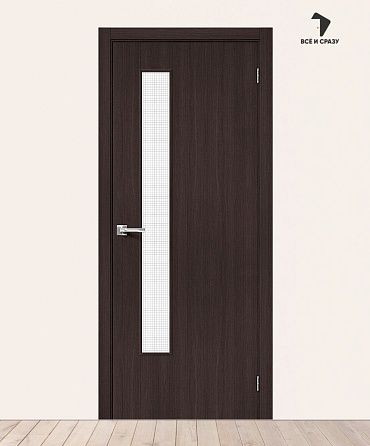 Межкомнатная дверь с экошпоном Браво-9 Wenge Melinga/Wired Glass 12,5 400х2000 мм