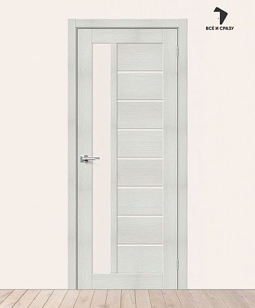Межкомнатная дверь с экошпоном Браво-27 Bianco Veralinga/Magic Fog 600х2000 мм