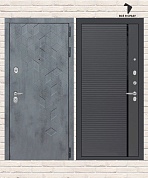 Входная дверь BETON 22 — Графит софт, черная вставка