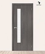 Межкомнатная дверь с экошпоном Браво-9 Grey Melinga/Wired Glass 12,5