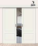 Межкомнатная двойная дверь-купе Hard Flex Прима-12 White Mix