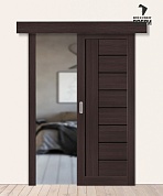Межкомнатная дверь-купе с экошпоном Браво-29 Wenge Melinga/Black Star