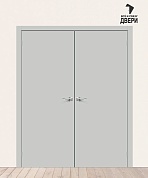 Двойная межкомнатная дверь ПЭТ Браво-0.П Grey Silk