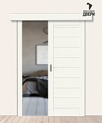 Межкомнатная дверь-купе с экошпоном Браво-21 White Wood