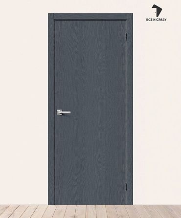 Межкомнатная дверь с экошпоном Браво-0 Stormy Wood 600х2000 мм