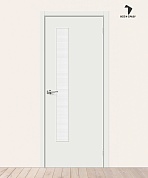 Межкомнатная дверь с покрытием винил Браво-9 Super White/Wired Glass 12,5