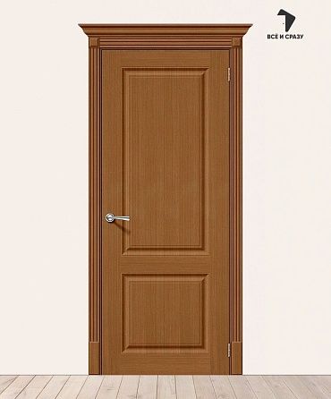 Межкомнатная шпонированная дверь Статус-12 Орех файн-лайн 550х1900 мм