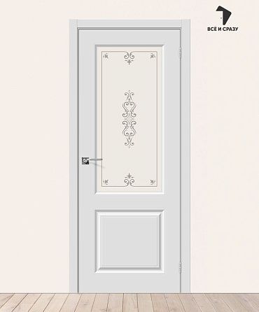 Межкомнатная дверь с ПВХ-пленкой Скинни-13 Белая 600х2000 мм