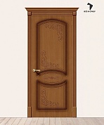 Межкомнатная шпонированная дверь Азалия Орех файн-лайн