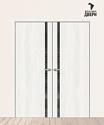 Двойная межкомнатная дверь с экошпоном Браво-1.55 White Dreamline/Mirox Grey