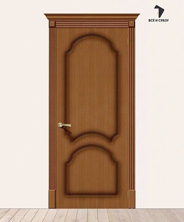 Межкомнатная шпонированная дверь Соната Орех файн-лайн 550х1900 мм
