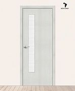 Межкомнатная дверь с экошпоном Браво-9 Bianco Veralinga/Wired Glass 12,5