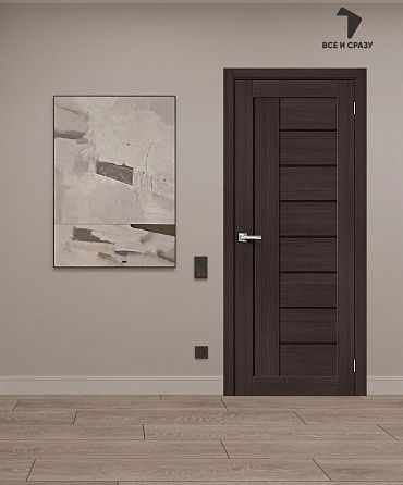 Межкомнатная дверь с экошпоном Браво-29 Wenge Melinga/Black Star