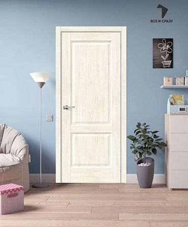 Межкомнатная дверь с экошпоном Неоклассик-32 Nordic Oak