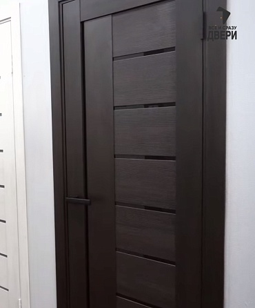 Межкомнатная дверь с экошпоном Браво-29 Wenge Melinga/Black Star