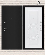 Входная дверь CLASSIC Шагрень черная 23 — Белый софт