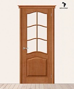 Межкомнатная дверь из Массива М7 со стеклом Светлый лак