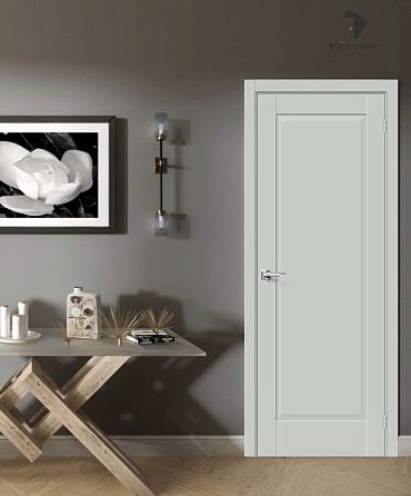 Межкомнатная дверь Эмалит Прима-10 Grey Matt
