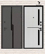 Входная дверь CARBON 02 — Сандал белый, стекло черное