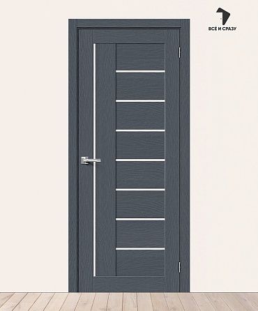 Межкомнатная дверь с экошпоном Браво-29 Stormy Wood/Magic Fog 600х2000 мм