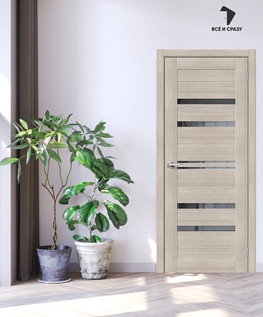 Межкомнатная дверь с экошпоном Браво-30 Cappuccino Melinga/Mirox Grey