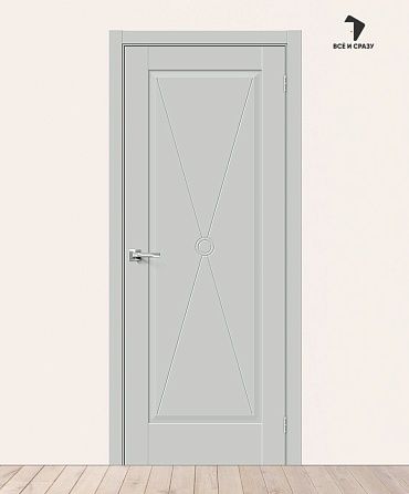 Межкомнатная дверь Эмалит Прима-10.Ф2 Grey Matt 600х2000 мм