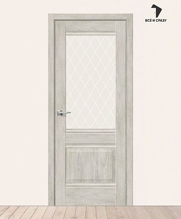 Межкомнатная дверь с экошпоном Прима-3 Chalet Provence/White Сrystal 600х2000 мм