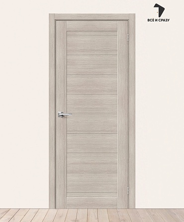 Межкомнатная дверь с экошпоном Браво-21 Cappuccino Melinga 550х1900 мм