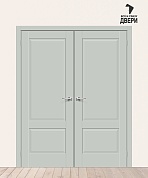 Двойная межкомнатная дверь Эмалит Прима-12 Grey Matt