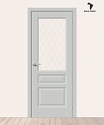 Межкомнатная дверь Эмалит Неоклассик-35 Grey Matt/White Сrystal