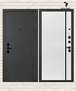 Входная дверь АКУСТИК 22 — Белый софт, черная вставка