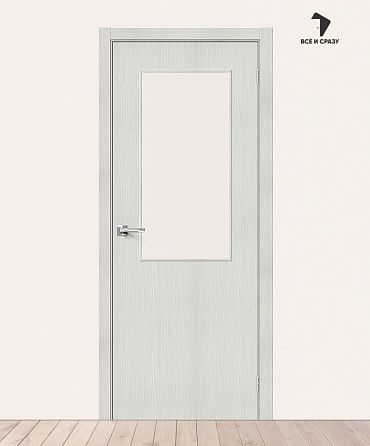 Межкомнатная дверь с экошпоном Браво-7 Bianco Veralinga/Magic Fog 400х2000 мм