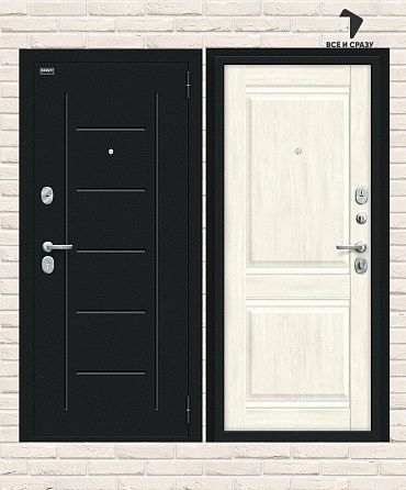 Металлическая дверь Некст Kale Букле чёрное/Nordic Oak 205х86 Левая