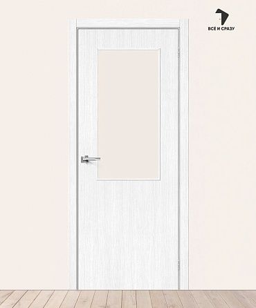 Межкомнатная дверь с экошпоном Браво-7 Snow Melinga/Magic Fog 400х2000 мм