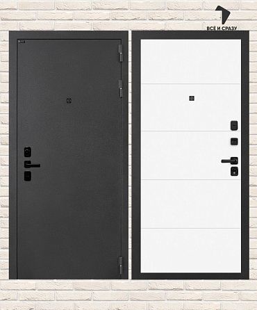 Входная дверь АКУСТИК 13 — Белый софт 205х88 Левая