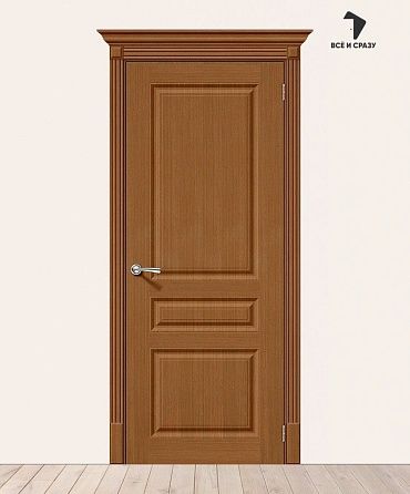 Межкомнатная шпонированная дверь Статус-14 Орех файн-лайн 550х1900 мм