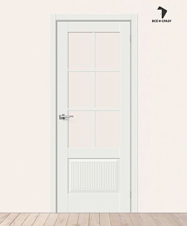 Межкомнатная дверь Эмалит Прима-13.Ф7.0.1 White Matt/Magic Fog 600х2000 мм