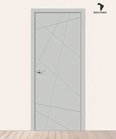 Межкомнатная дверь с покрытием винил Граффити-5.Д Grey Pro 600х2000 мм