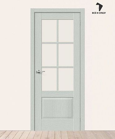 Межкомнатная дверь с экошпоном Прима-13.0.1 Grey Wood/Magic Fog 600х2000 мм