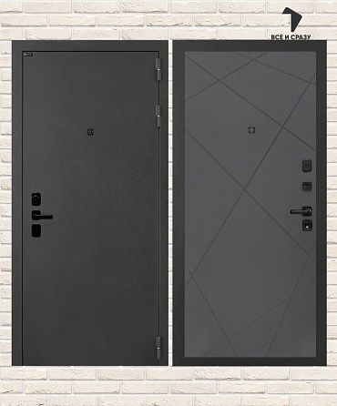 Входная дверь АКУСТИК 24 — Графит софт 205х88 Левая