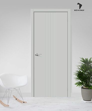 Межкомнатная дверь с покрытием винил Граффити-21 Grey Pro