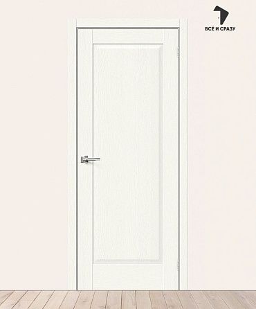 Межкомнатная дверь с экошпоном Прима-10 White Wood 600х2000 мм