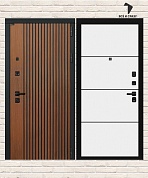Входная дверь STORM 25 — Белый софт, черный молдинг