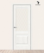 Межкомнатная дверь с экошпоном Прима-3 White Dreamline/White Сrystal