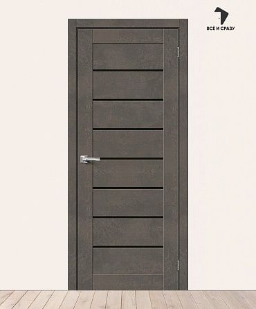 Межкомнатная дверь Hard Flex Браво-22 Brut Beton/Black Star 600х2000 мм