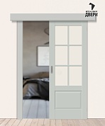 Межкомнатная дверь-купе Эмалит Прима-13.0.1 Grey Matt