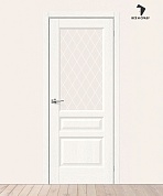 Межкомнатная дверь с экошпоном Неоклассик-35 White Wood/White Сrystal