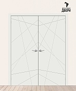 Двойная межкомнатная дверь с покрытием винил Граффити-5.Д Super White